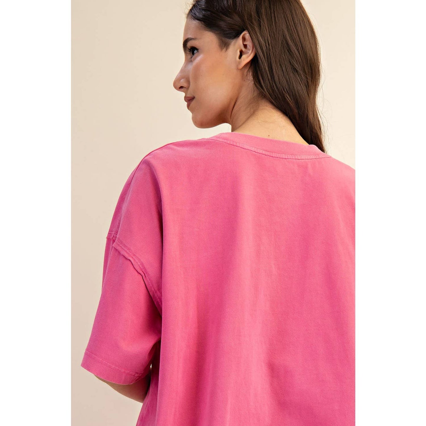 PRISCILLA MINERAL WASHED COTTON OVERSIZED SLIT TEE & SHORTS