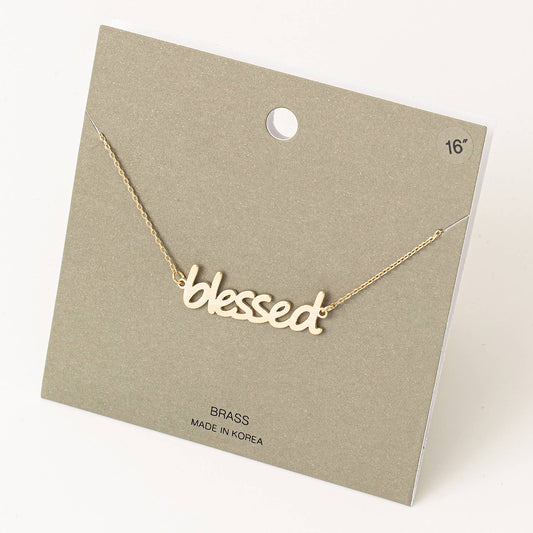 Blessed Print Pendant Necklace