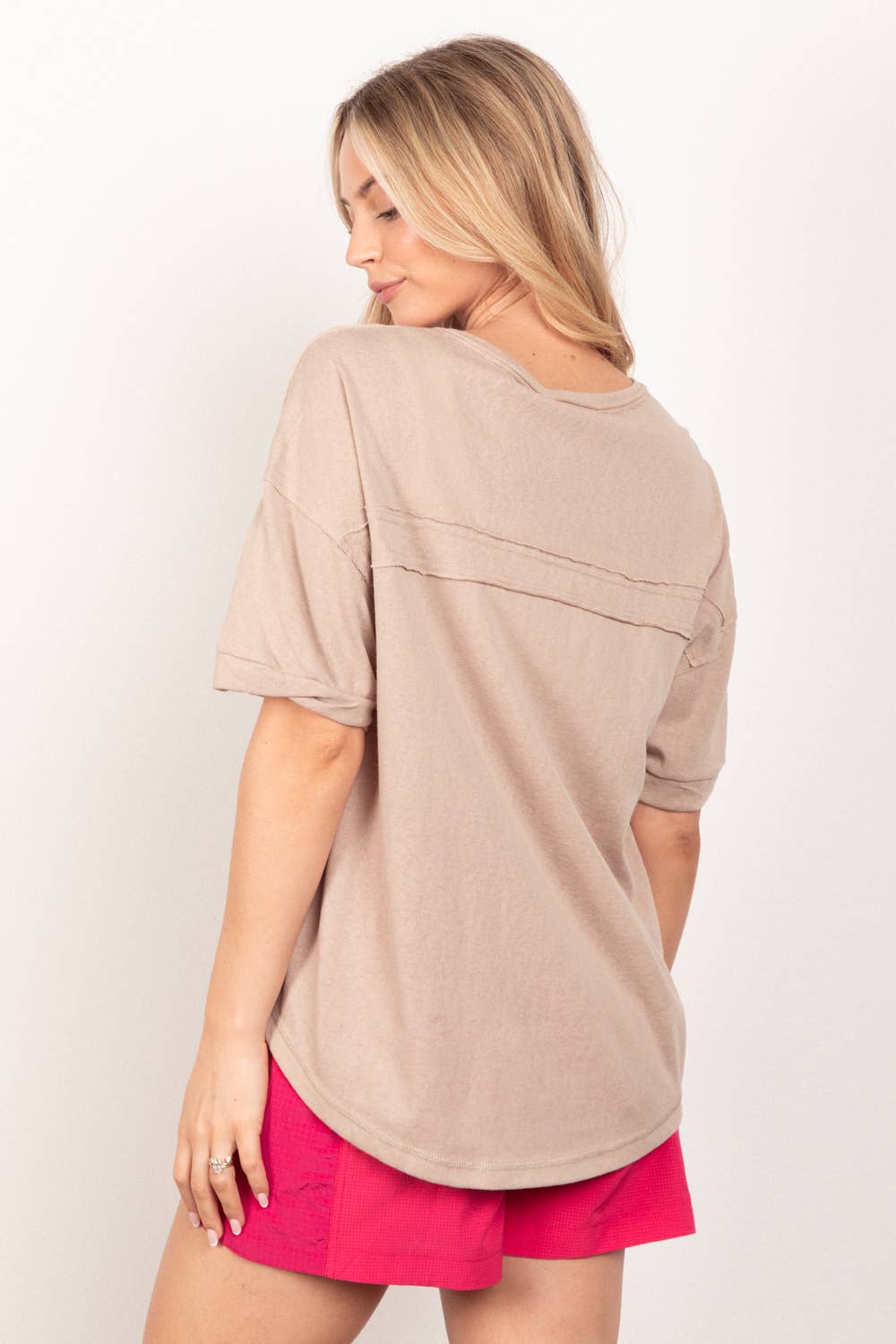 Twisted Sleeve Band Henley Top