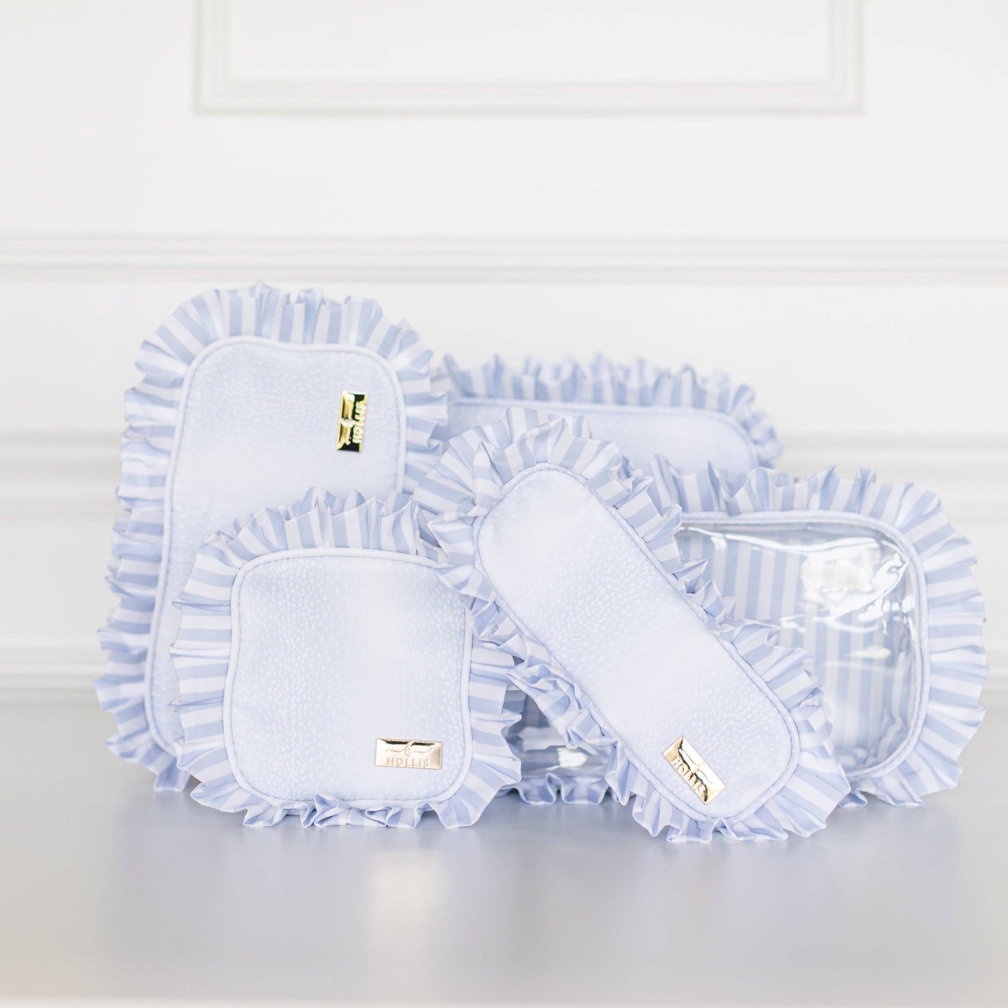 Blue Fawn Ruffled Nylon Tech Organizer