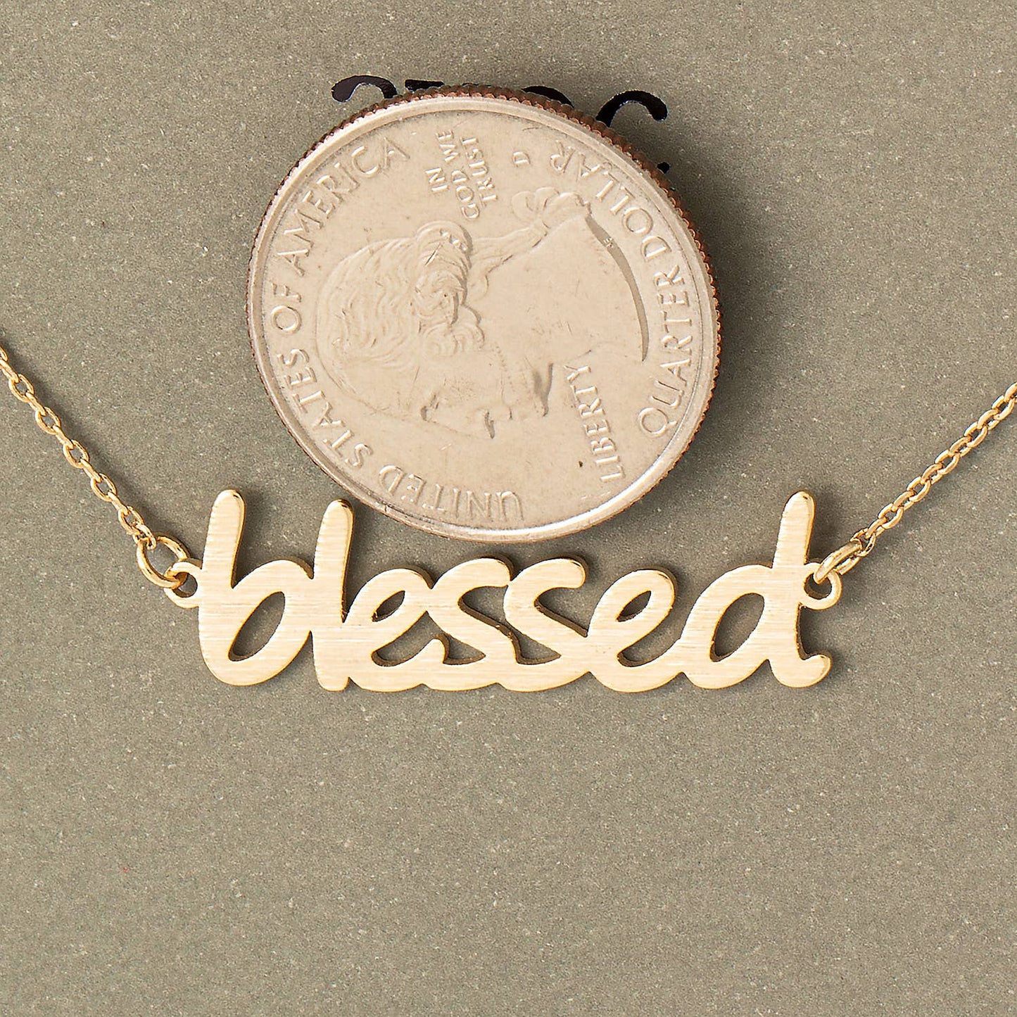 Blessed Print Pendant Necklace