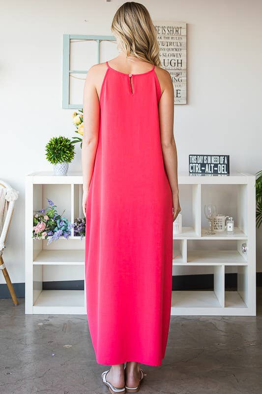 HAILEY SOLID WOVEN MAXI DRESS
