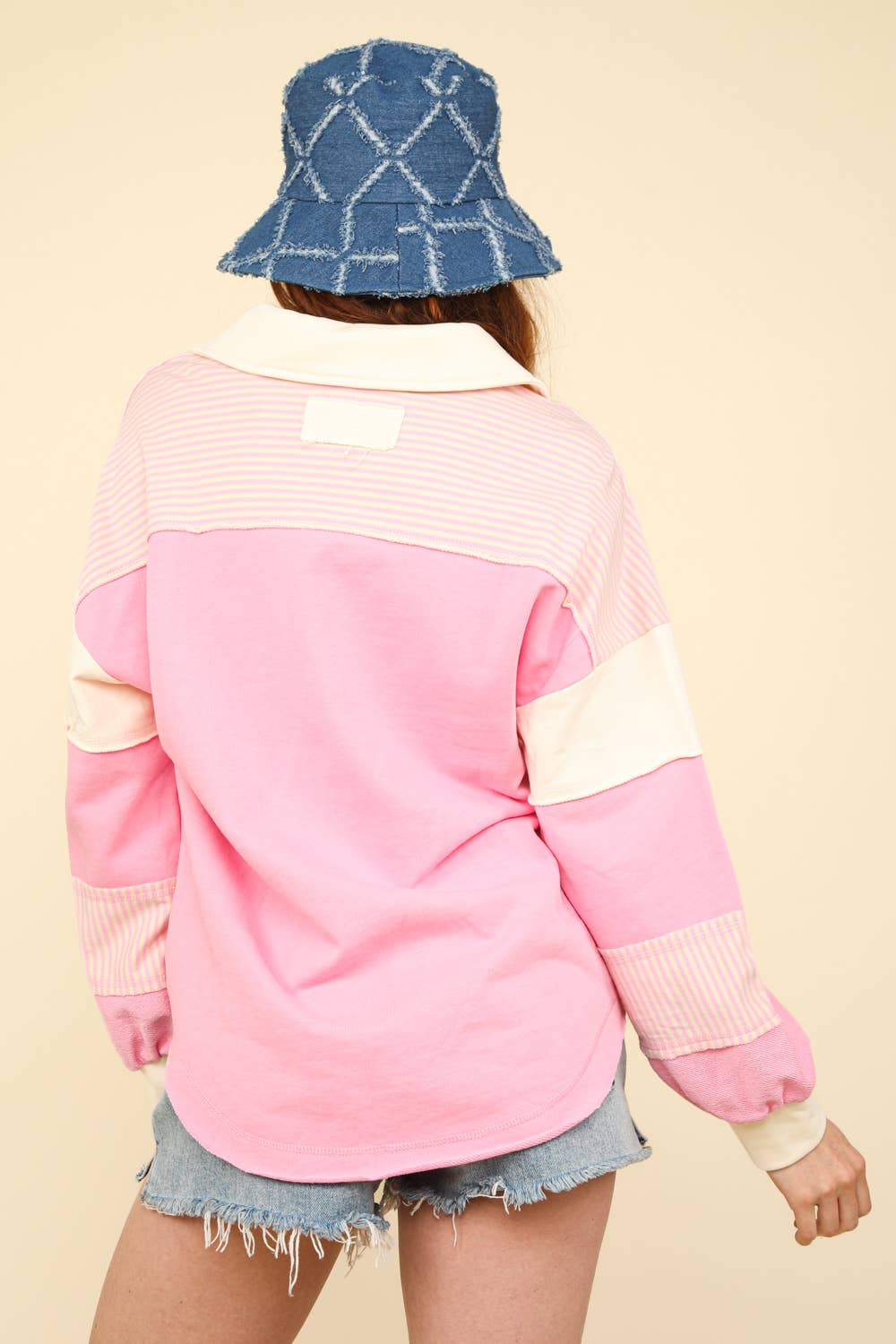NT11851-Color Block Oversized Casual Knit Top