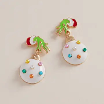Green Monster Hands Earrings