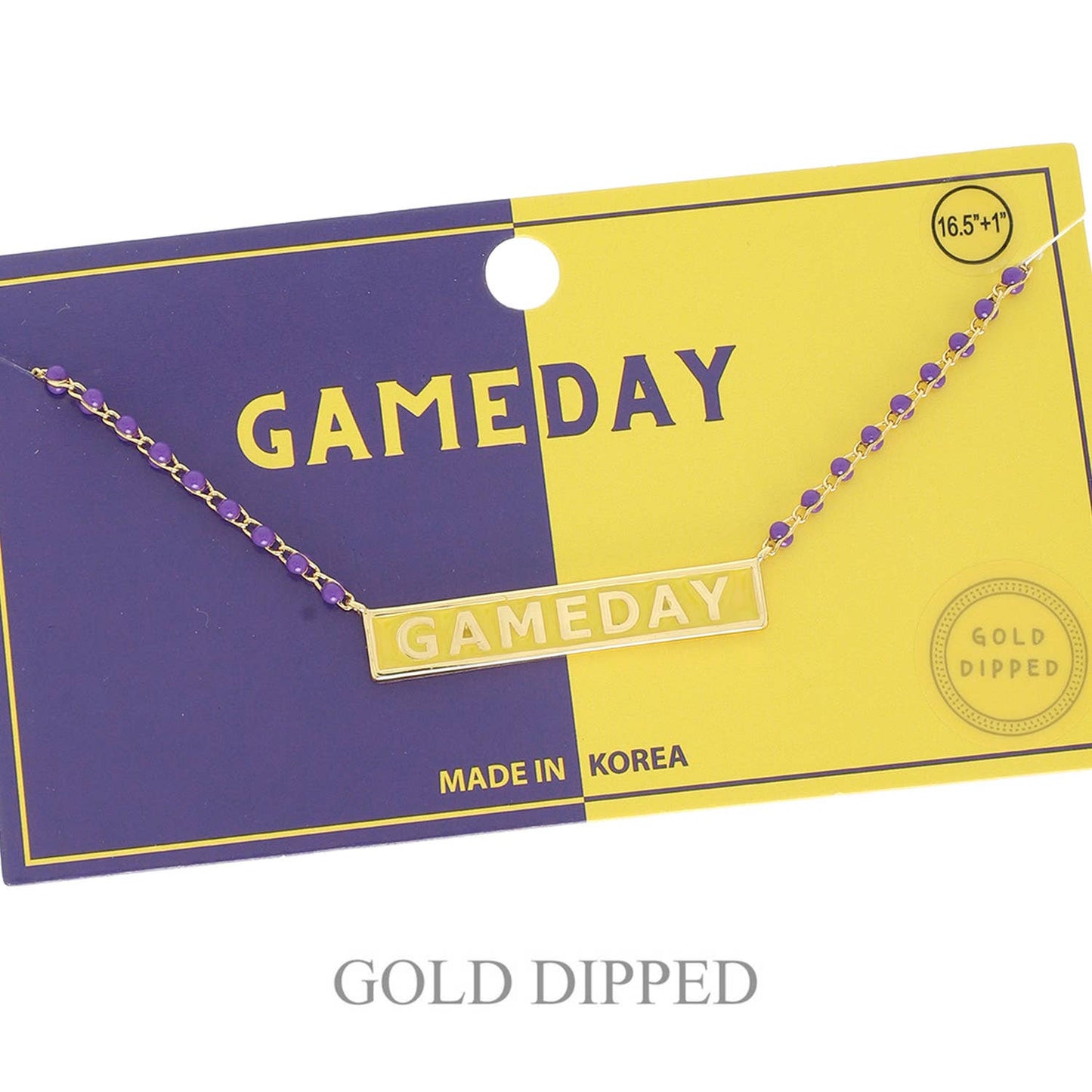Game Day Gold Plated Bar Necklace
