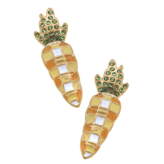 Carrot Enamel Stud Earrings