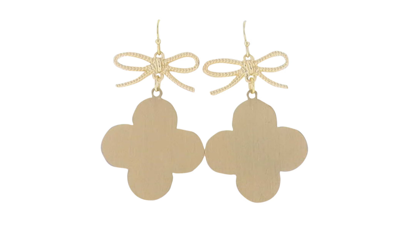 Gold Bow Earrings