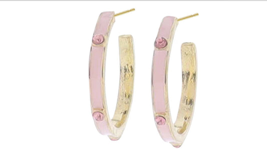 Pink Enamel Earrings