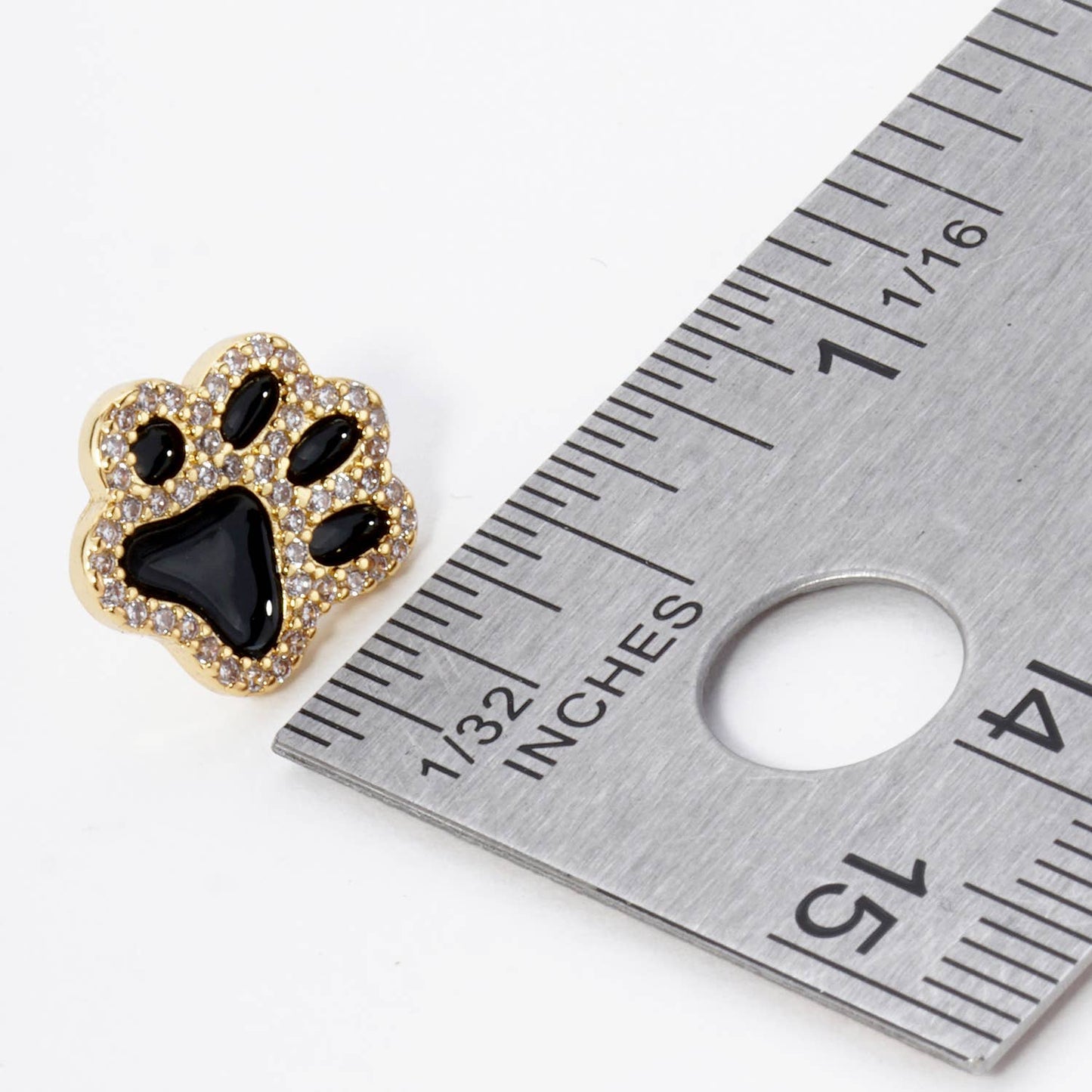 GAME DAY MASCOT CUBIC ZIRCONIA PAW STUD EARRINGS
