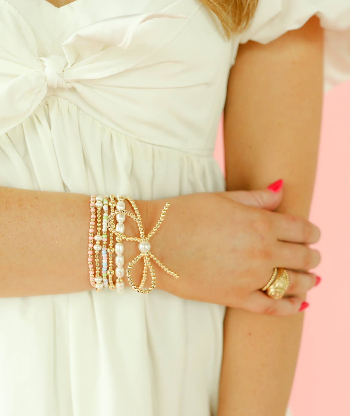 Stacy Pearl Bracelet in Gold