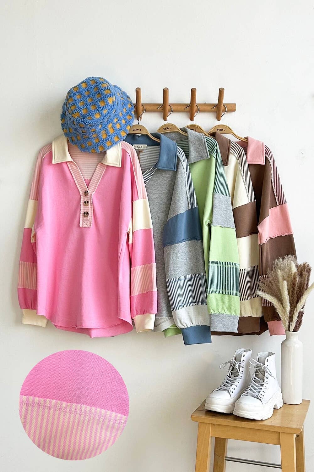 NT11851-Color Block Oversized Casual Knit Top