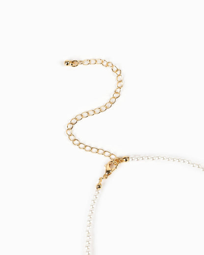 Jumbo Pearl Bow Choker Necklace