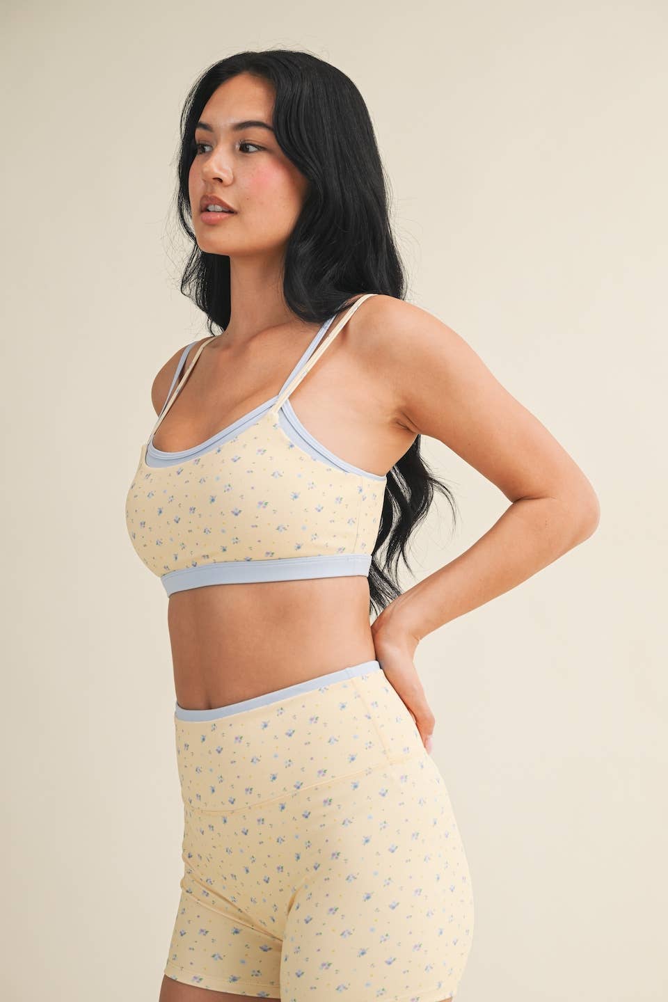 Ditsy Print Double Layered Sports Bra