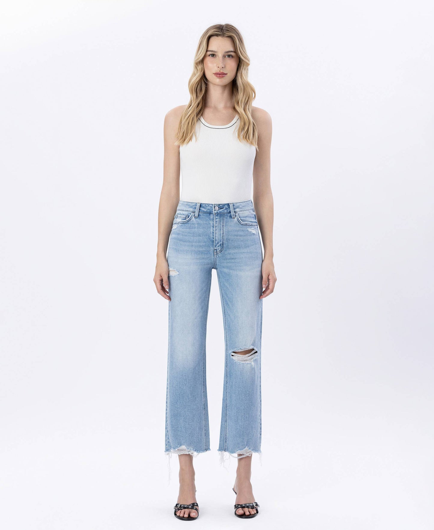 Jaylene Crop Slim Wide Jeans