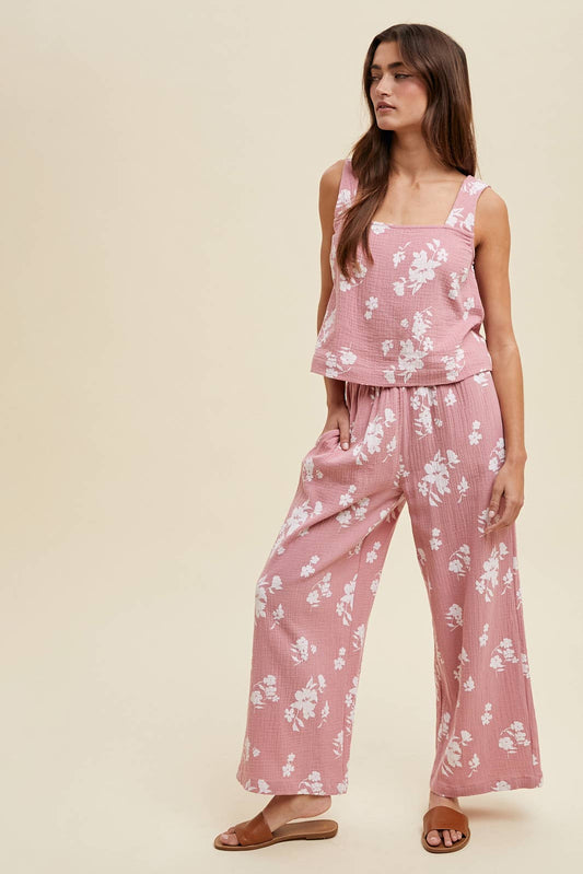 Paige FLORAL RELAXED CROP TOP AND PANTS