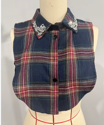 Diamond Studded Detachable Shirt Collar