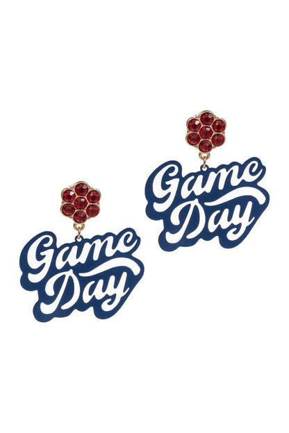 Game Day Shaped Brass Metal Post Earrings