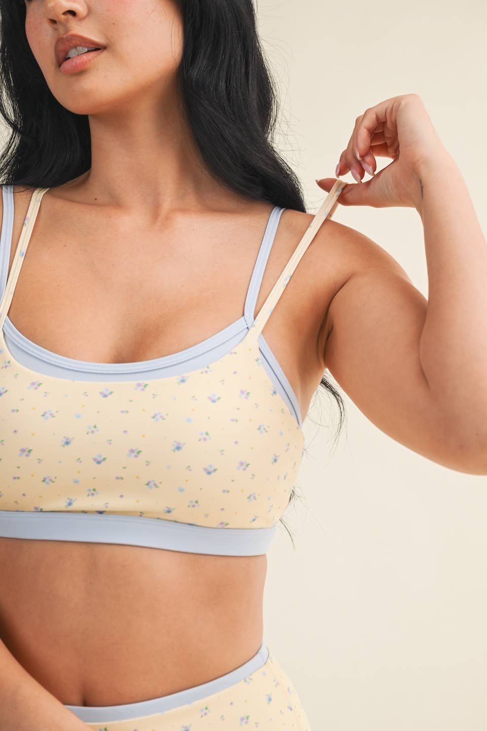 Ditsy Print Double Layered Sports Bra