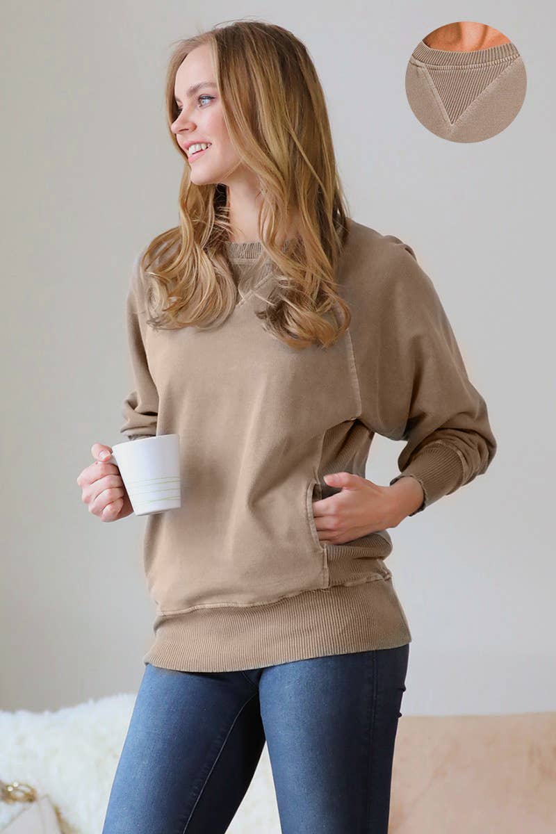 French Terry Pullover With Side Pockets