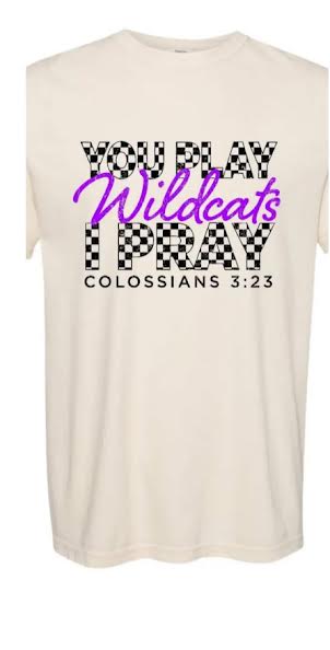 Wildcats  Checker Short Sleeve  Team Spirit Shirt