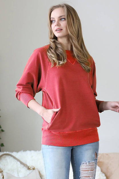 French Terry Pullover With Side Pockets