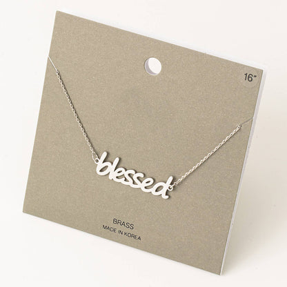 Blessed Print Pendant Necklace