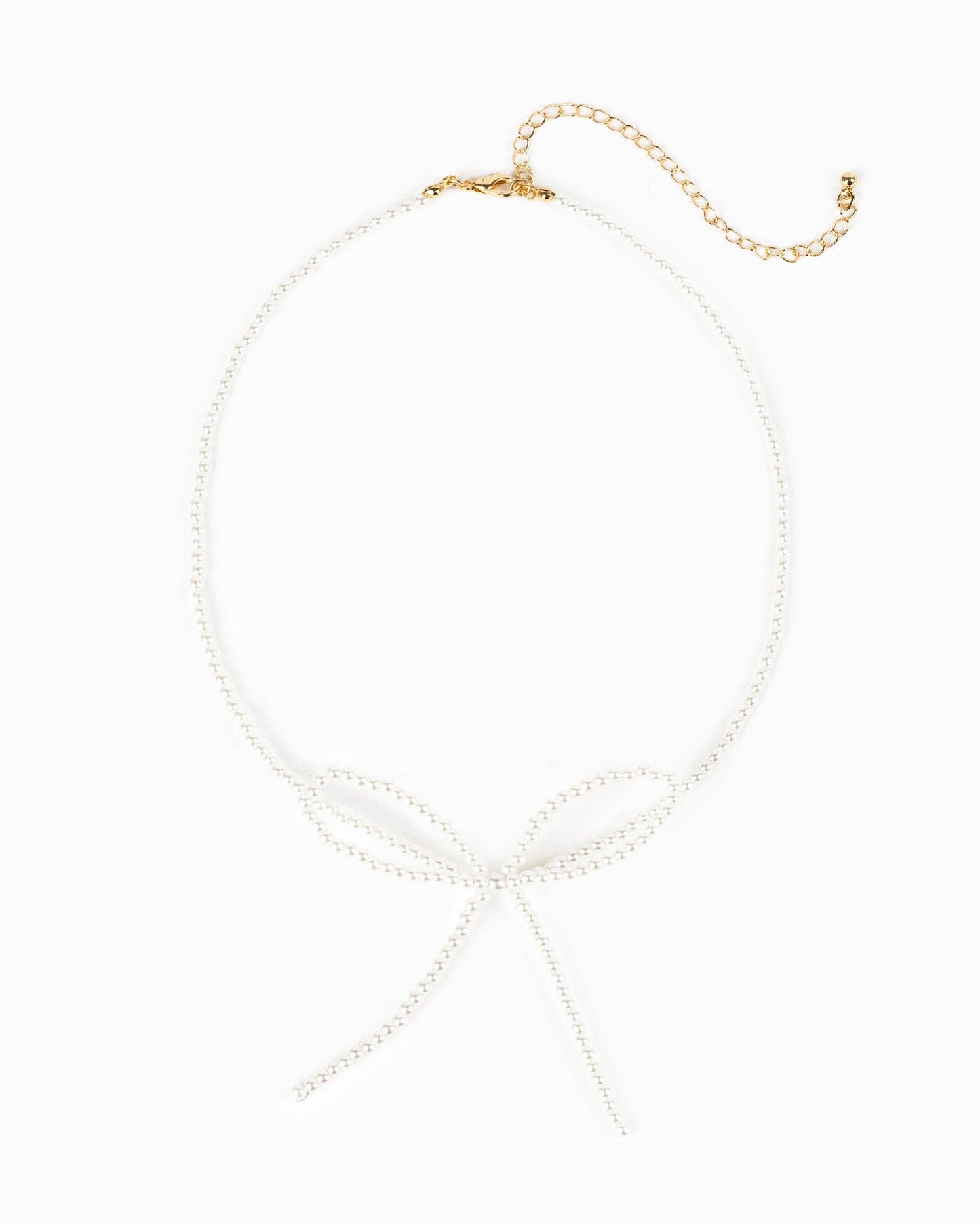 Jumbo Pearl Bow Choker Necklace