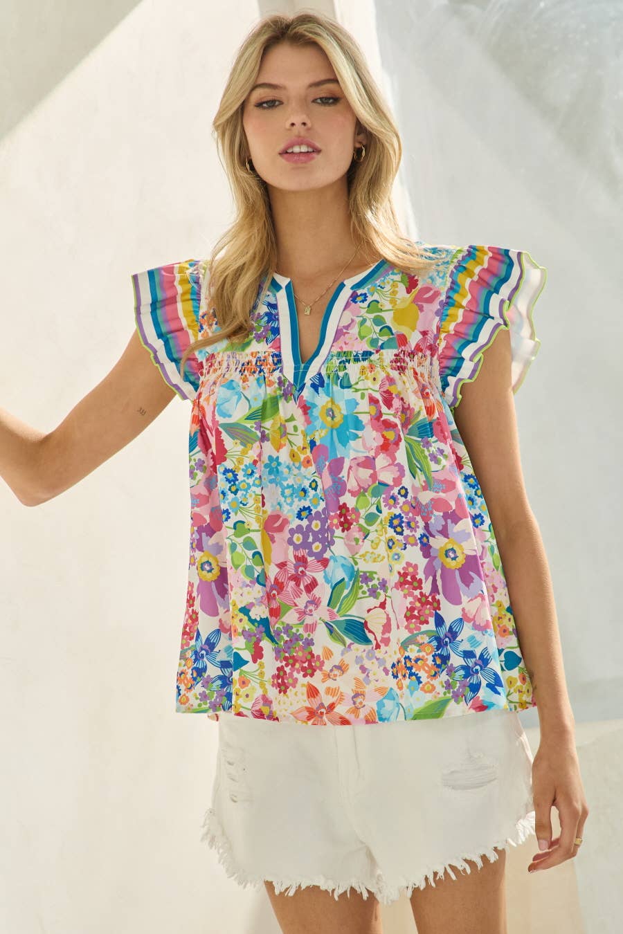 Callie Multicolor Floral Printed Blouse