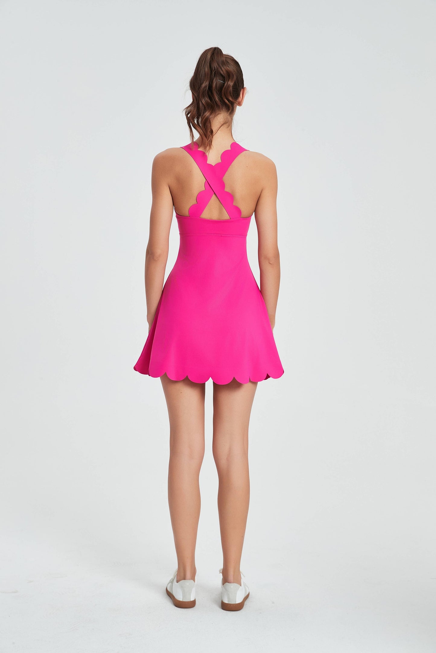 Sylvie Lycra® Scallop Crossover Back Active Dress