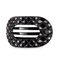 Flat Round Hair Clip | Large | Jet Black Quilted