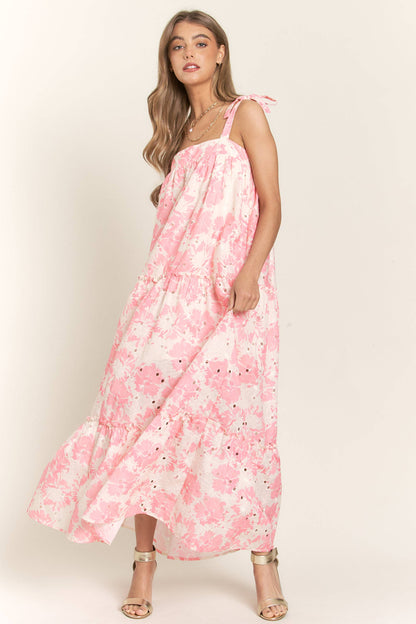 Rachael Floral Bandeau Maxi Dress With Tie Straps