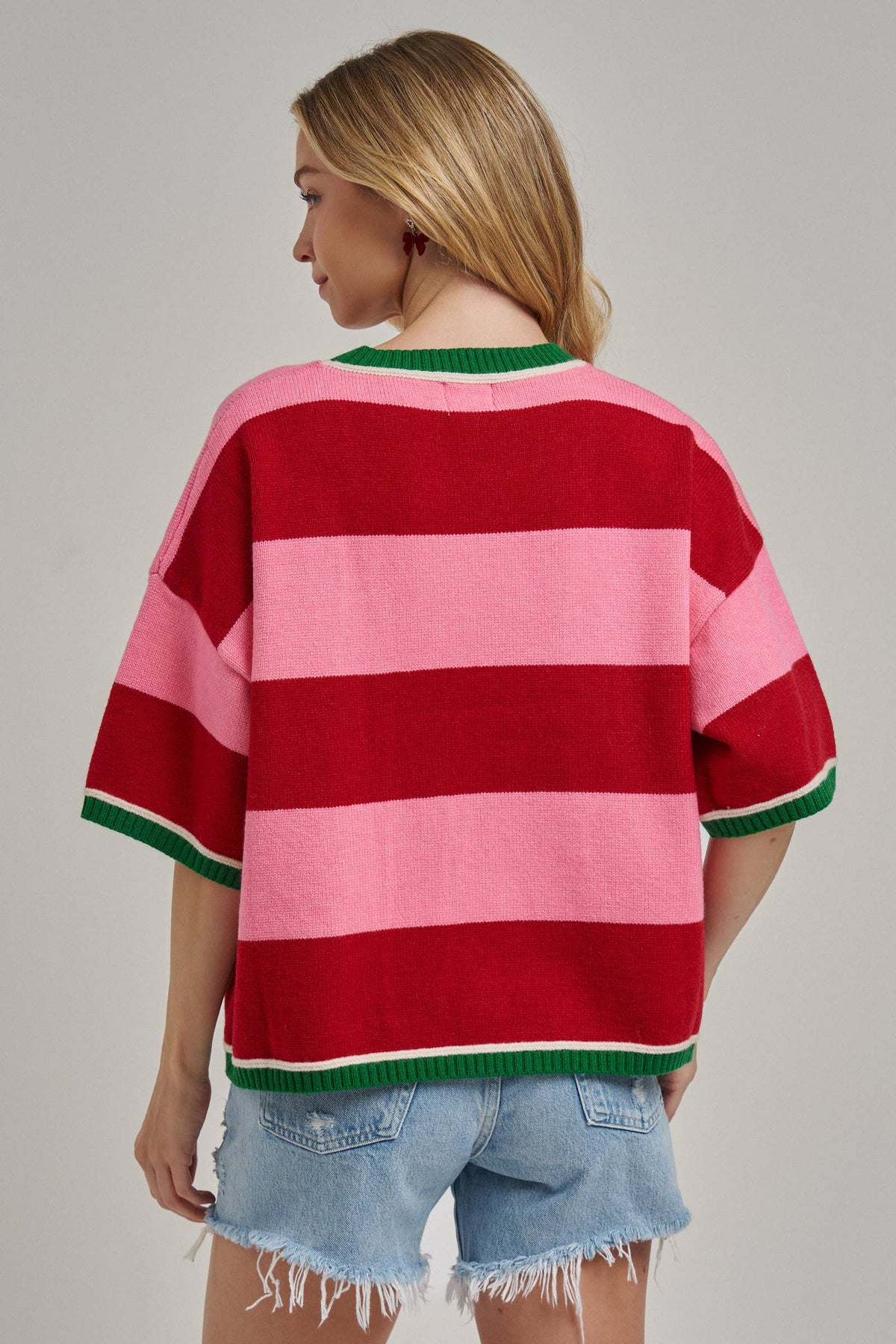 CHRISTMAS WIDE STRIPE LOOSE FIT SWEATER