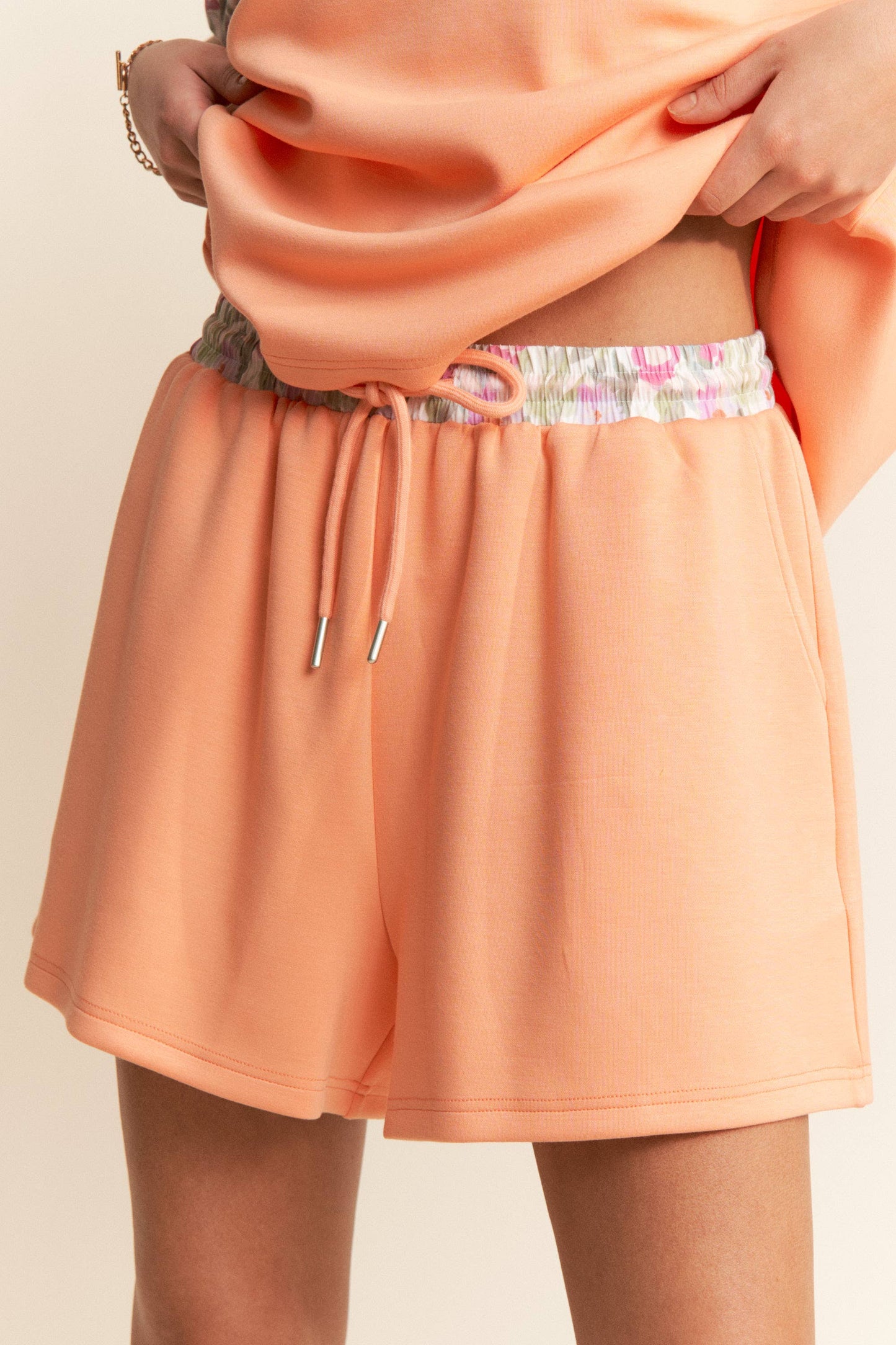 Sydnee Floral Print Short Sleeve Top and Shorts Set