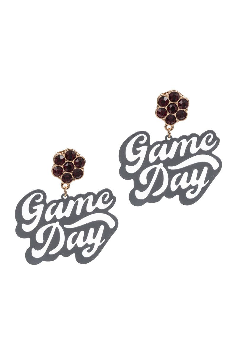 Game Day Shaped Brass Metal Post Earrings