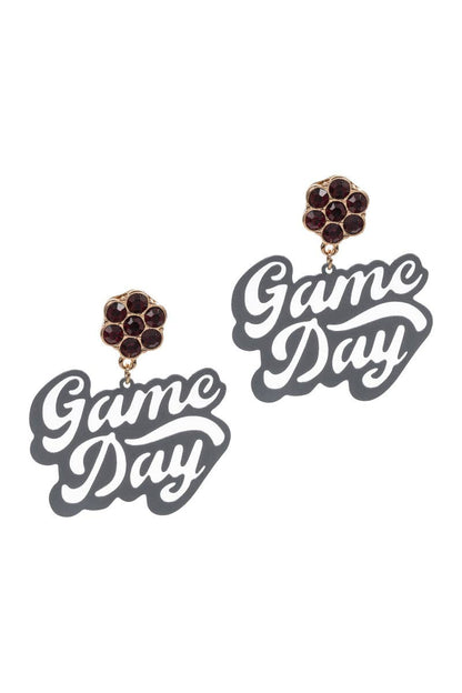 Game Day Shaped Brass Metal Post Earrings