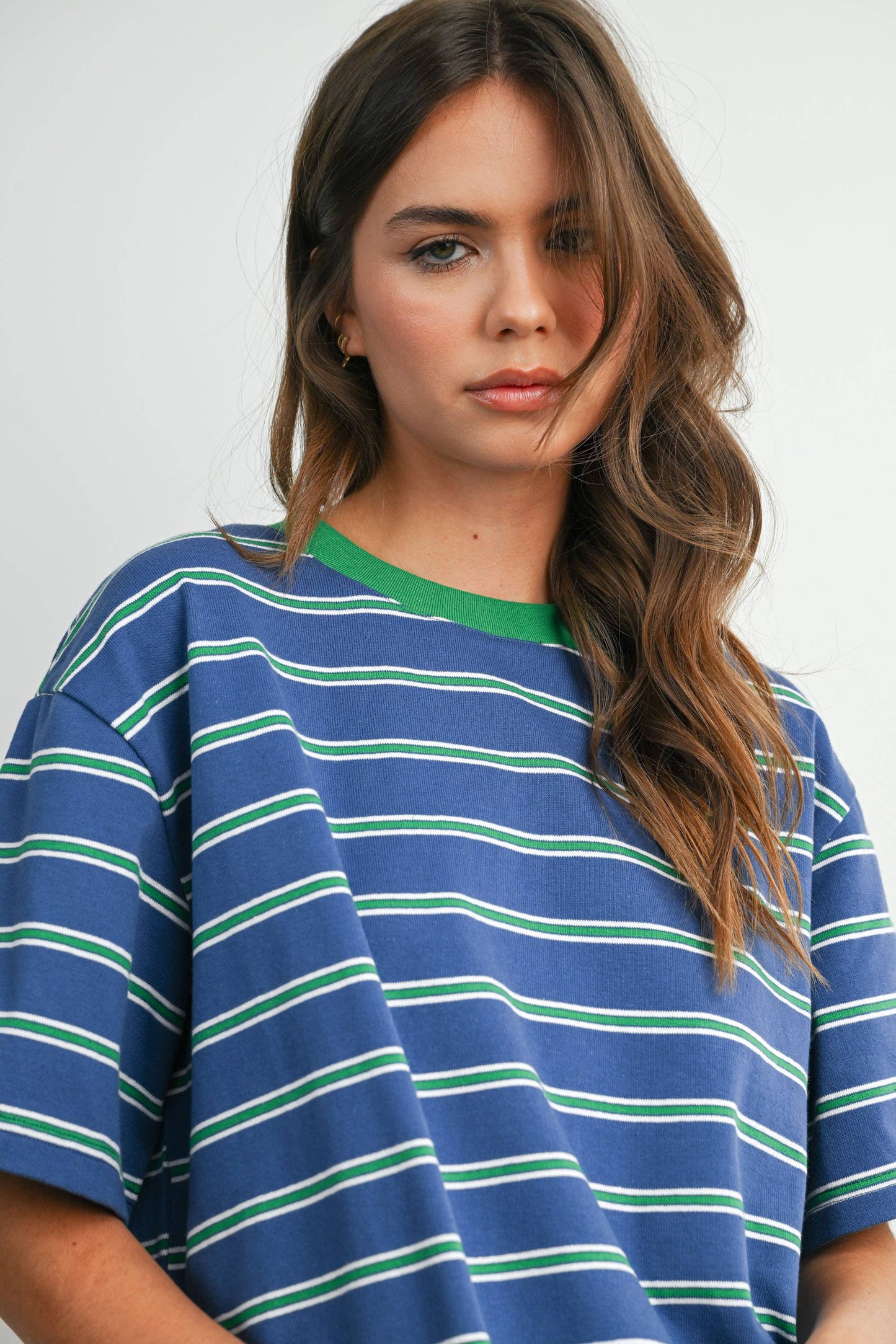 Sam Striped Boxy Cropped T-Shirt
