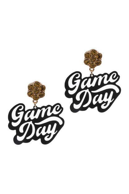 Game Day Shaped Brass Metal Post Earrings
