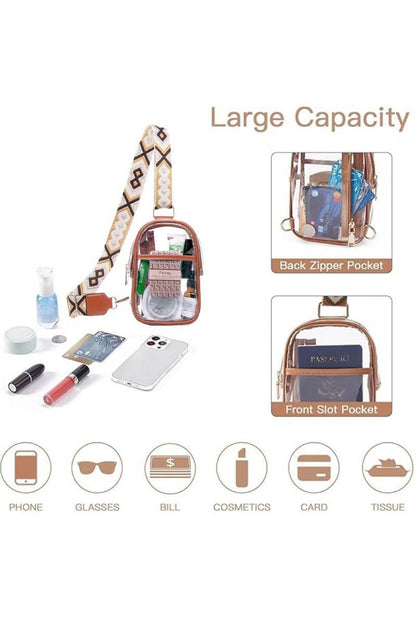 Clear Sling Bag With Guitar Strap