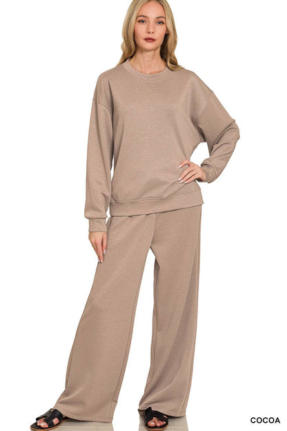 Sunday Snuggle Scuba Crewneck Pullover & Pants 2 Piece Set