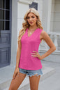 Barbie Top- V Neck Lace Tank Tops  Casual Sleeveless Tunic Shirts