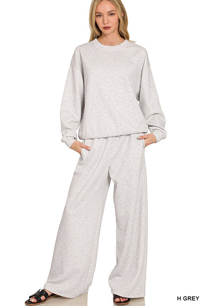Sunday Snuggle Scuba Crewneck Pullover & Pants 2 Piece Set