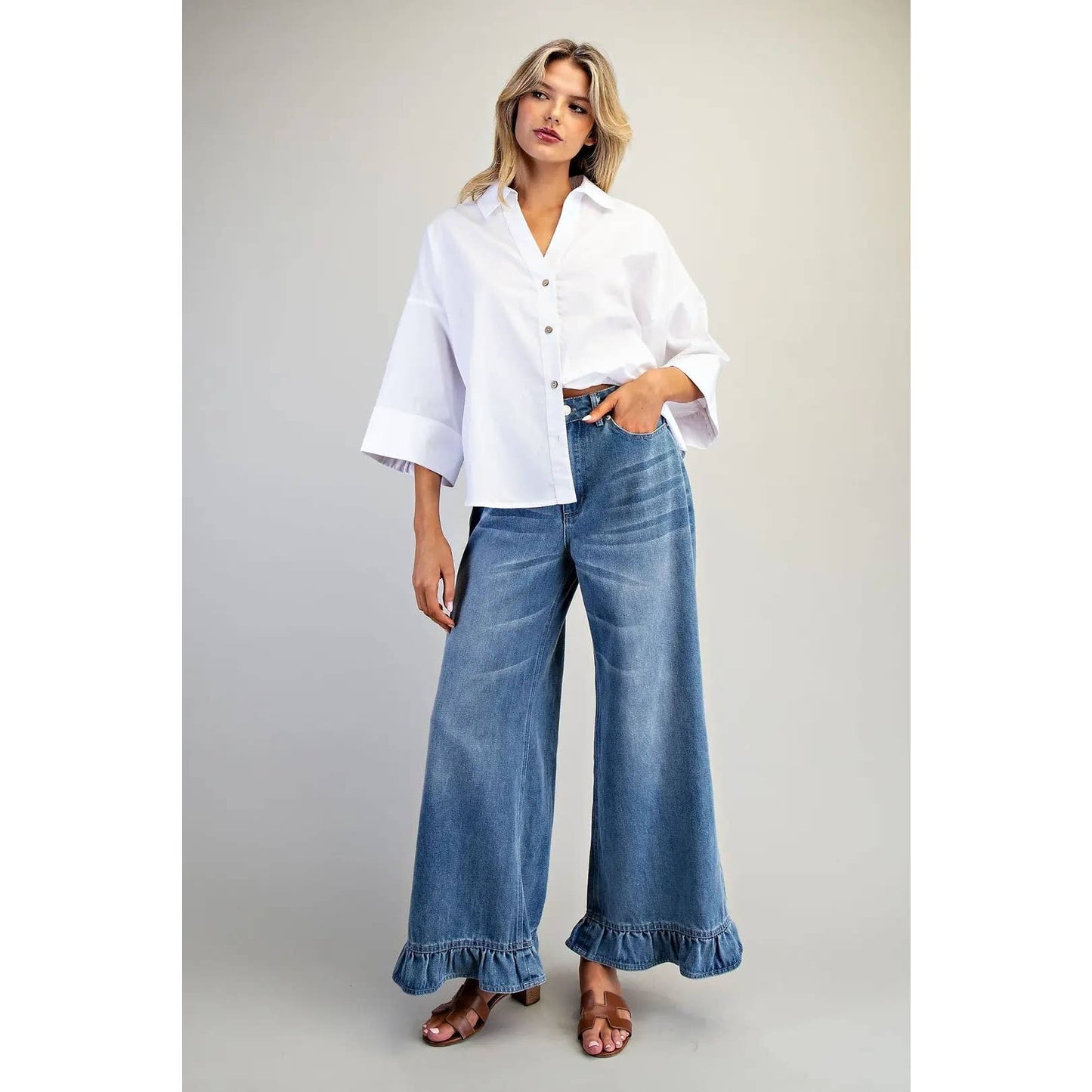 Twirl Worthy Ruffle Hem Jeans