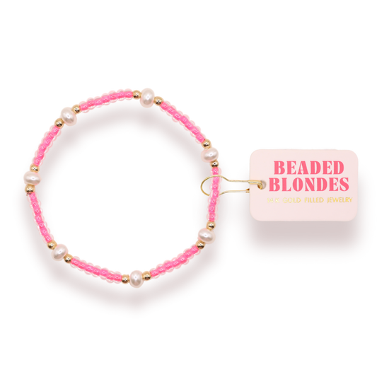 Hot Pink Pearl Bracelet