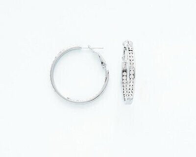 CZ Silver Hoops