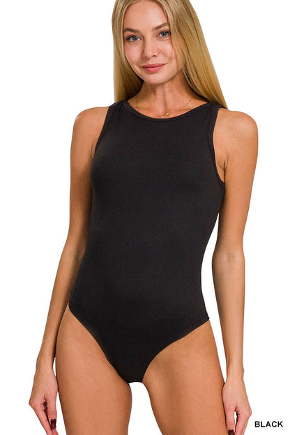 EMMA BOAT NECK SLEEVELESS BODYSUIT