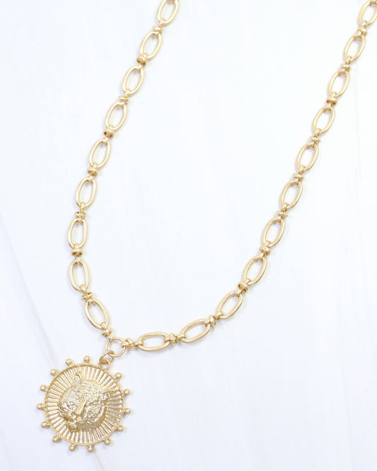 Wildcat Coin Necklace Gold