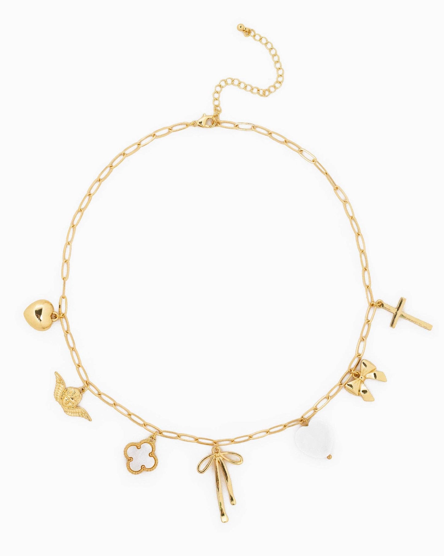 Bow Multi Gold Chunky Charm Bracelet