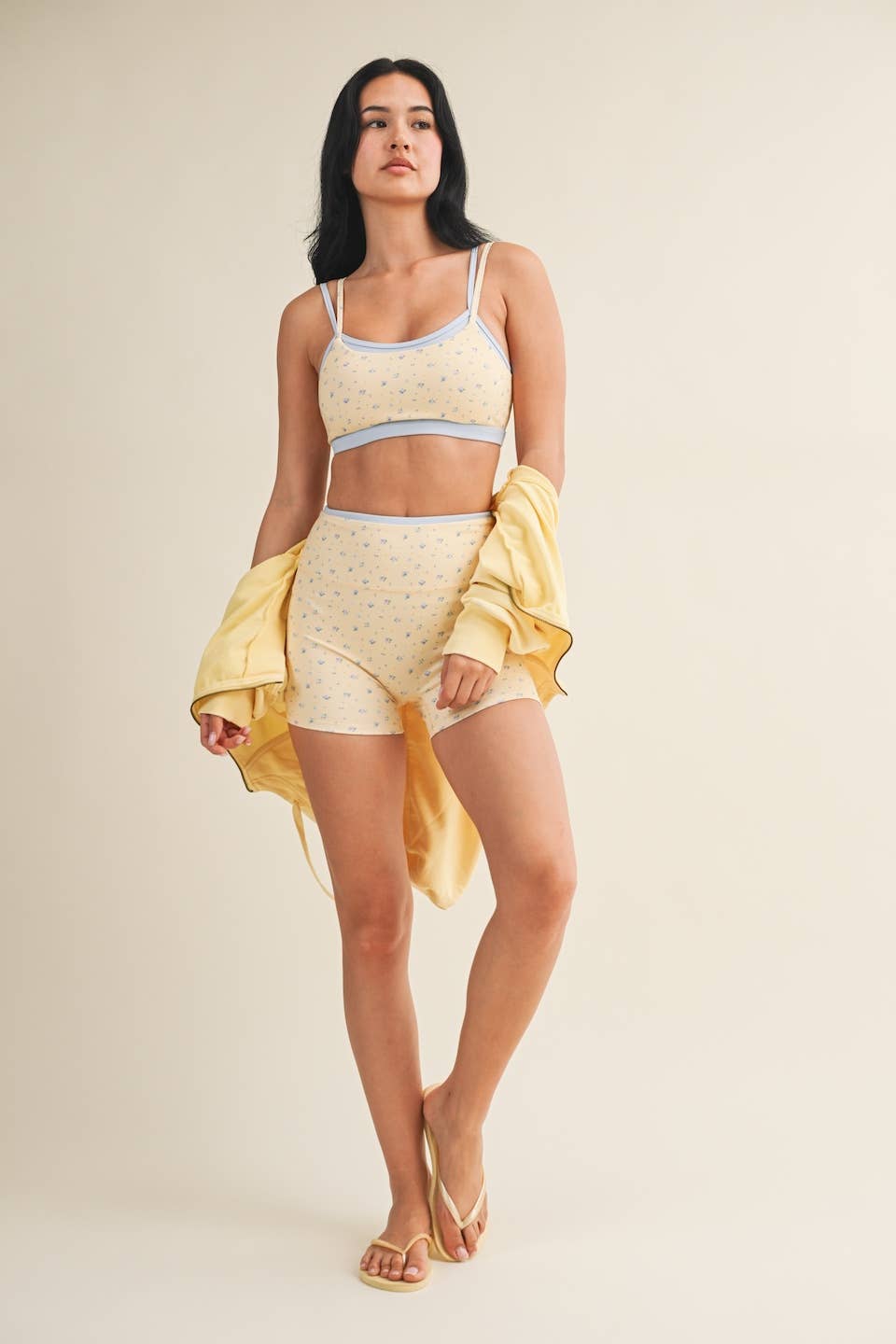 Ditsy Print Double Layered Sports Bra