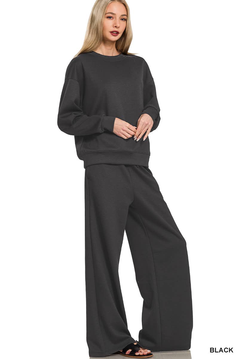Sunday Snuggle Scuba Crewneck Pullover & Pants 2 Piece Set