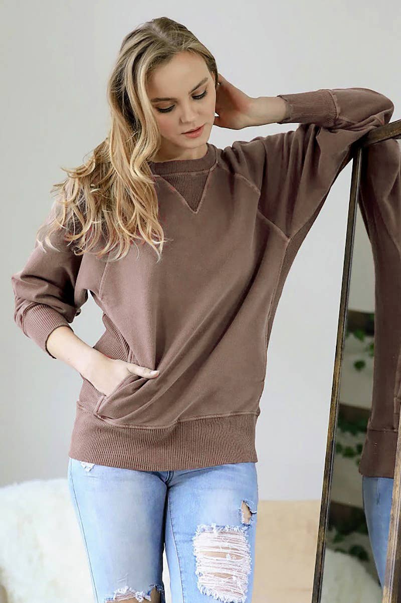 French Terry Pullover With Side Pockets